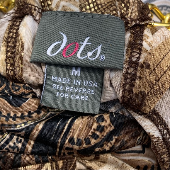 Dots Brown & Copper Party Dress Gold Chain Straps - Picture 4 of 5